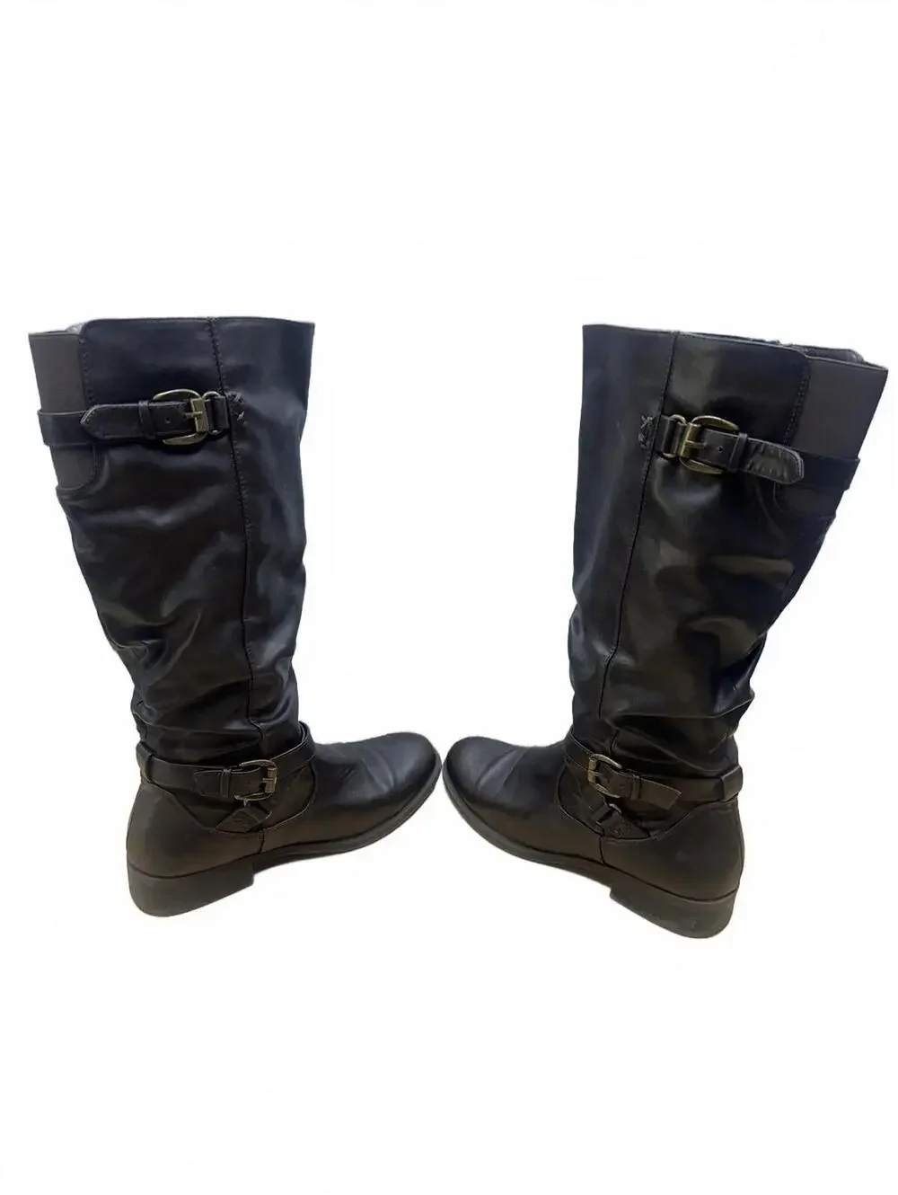 White Mountain Classic Black Leather Riding Boots
